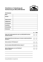 PDF zum Download: Checkliste zur Vorbereitung der Anerkennung als NEULAND - Betrieb